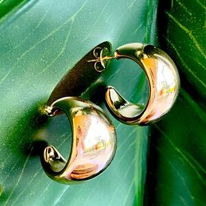 NEW 18K Gold Filled Thick Huggies Earrings